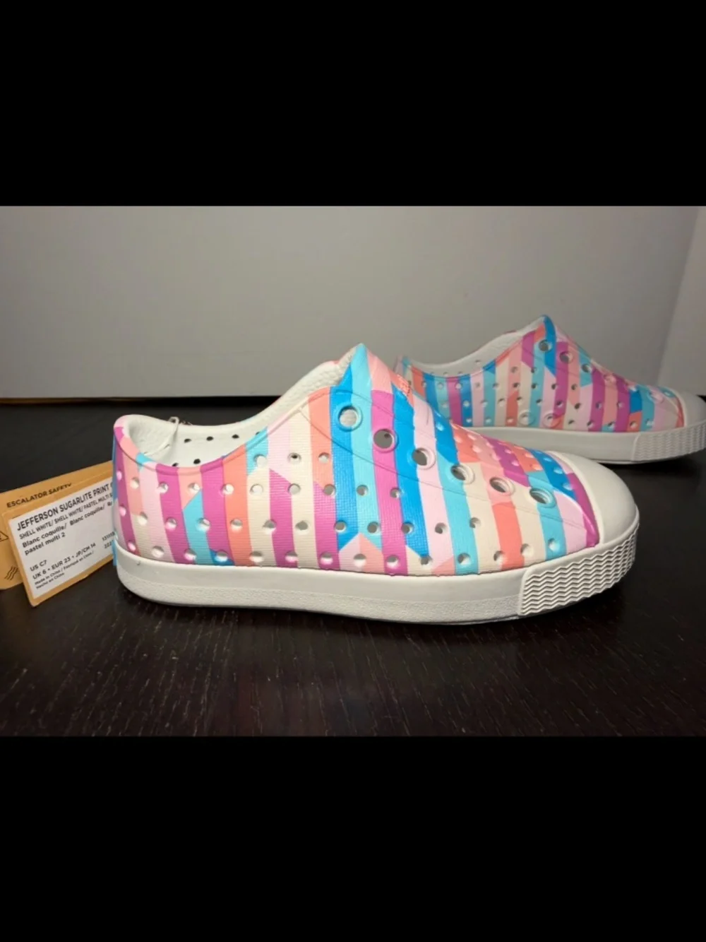 Native Jefferson Print Shoes Multicolor Pastel Stripe Little Kids/Toddler C7